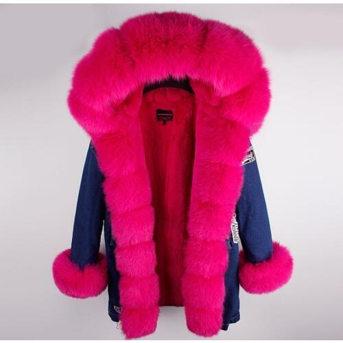MaoMaoKong 2020 new women Real fox Fur parka faux fur liner winter garment parka