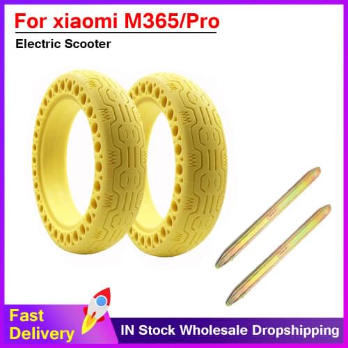 New For Xiaomi Mijia Pro M365 Electric Scooter Durable Updated yellow Wheel Anti-Explosion Tire Tubeless Hollow Solid Tyre Wheel