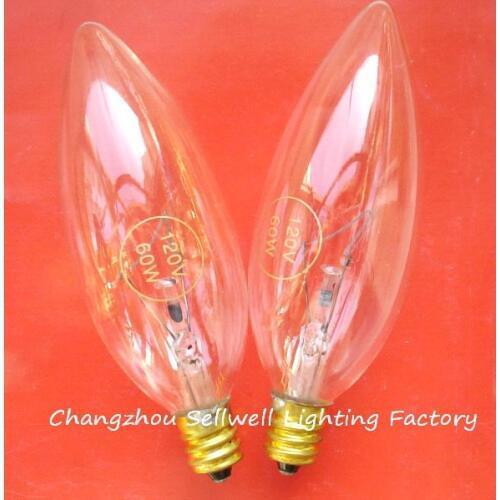 New!candle Light Bulb 120v 60w E12 C32x95 A630