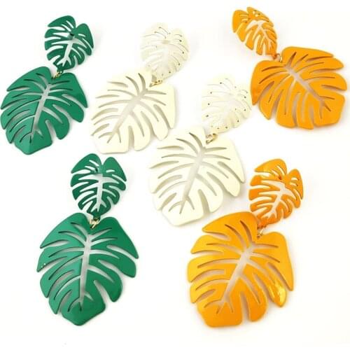 New Jewelry Fashion Personality Cute Bohemia Leaf Big Earrings Trend Party Jewelry Wedding Earrings Vitality Anniversary Gift