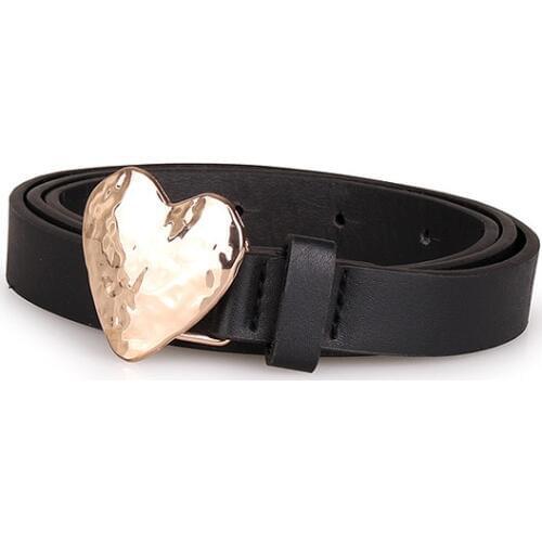 New Heart-shaped Buckle Luxury Fashion Womens Belt Designer for Girls Innovative Jeans Shirt Accessories Black Belts Harajuku