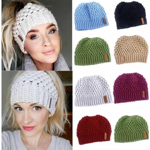 Wholesale Winter Knitting Hats Winter Women Hat Ladies Girl Stretch Knit Hat Beanie Holey Warm Hats Caps 200PCS/lot