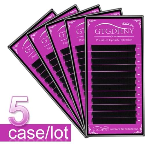 GTGDHNY Individual Eyelash Extension Lashes 5 cases/lot soft natural Mink Eyelashes Maquiagem Synthetic Lashes Cilios makeup