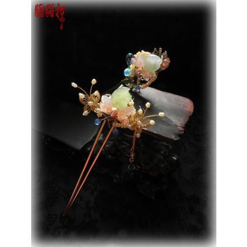 Green Xiu Jade Pair of Hair Sticks Green Peach Sword Hair Stick Vintage Original Hanfu Hair Sticks Hair Accessories Price 1 Pair
