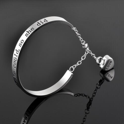 Blank Cuff Free Carve Link Chain Adjustable DIY Cremation Holder Pendant For Pet/Human Ashes Memorial Urns Bracelets