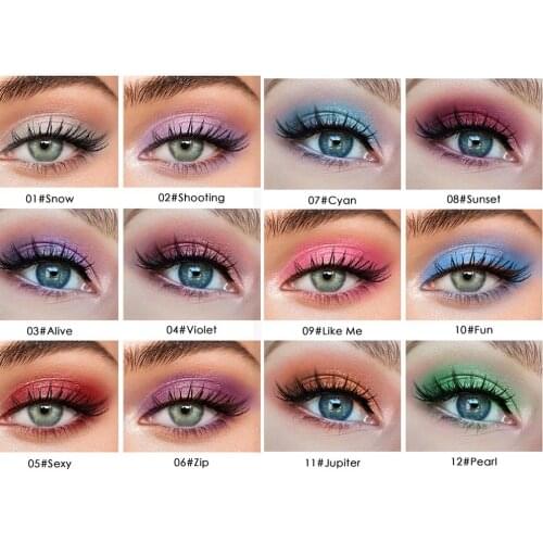 QIBEST 13 Colors Diamond Pearl Monochrome Eyeshadow Glitter Pigment Smoky Matte Durable Colors Eye Shadow Palette MakeUp