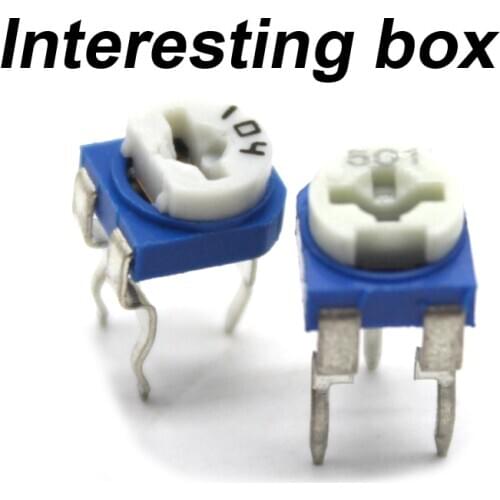 Adjustable resistor current limiting electronic components 502 blue and white potentiometer DIY circuit components accessories