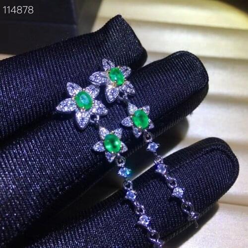New Arrival Natural Real Emerald Earring Natural And Real Emerald Earring 925 sterling silver Fine jewelry For men women