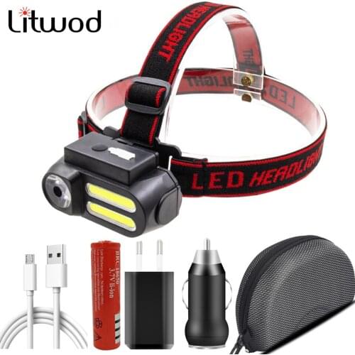 Led Headlamp XP-G Q5 COB Headlight Use Rechargeable 18650 Battery Head Flashlight Lamp Torch for Fishing Camping Light