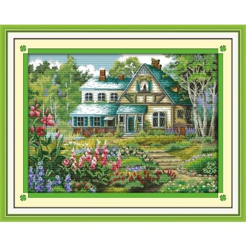 Everlasting Love The Fairy Tale Hut Chinese Cross Stitch Kits Ecological Cotton 11CT Stamped DIY Christmas Decorations For Home