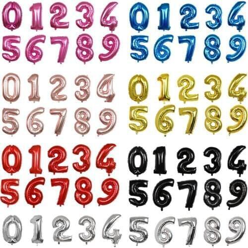 50pcs 30inch Rose Gold Number Foil Balloon Birthday Party Wedding Engagement Party Decorations Air Globos Balloon Baby Shower