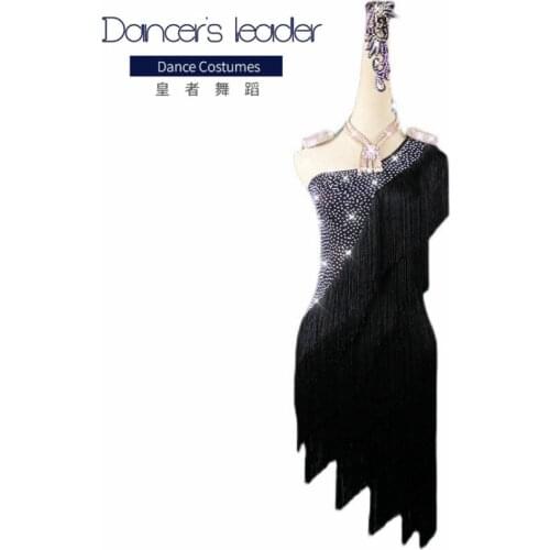 High-end Custom Latin Dance Dress One-shoulder Tassel Dance Competition Costume Female Adult Children Professional Costume