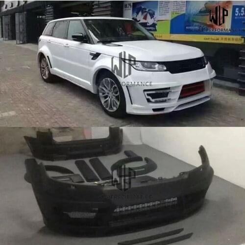 High quality FRP unpainted Wide Car body kit Front bumper Rear bumper Side skirts Round eyebrows For Range Rover Sport 14-17