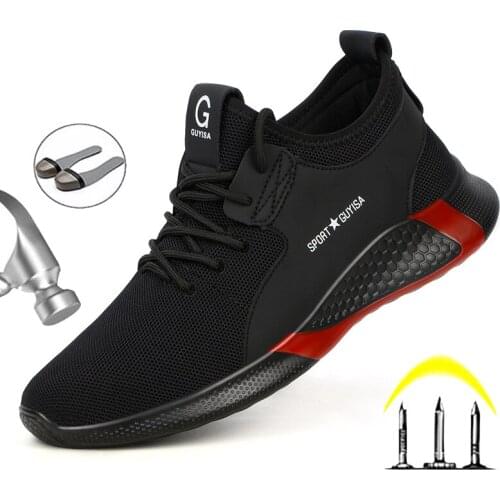 Protective Safety Shoes Mens Work Boots With Steel Toe Shoes Work Sneakers Anti-smashing Safety Boots Anti-stab Safety Sneakers