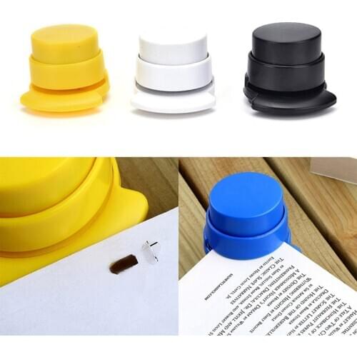 1X Office Home Staple Free Stapleless Stapler Paper Binding Binder Paperclip