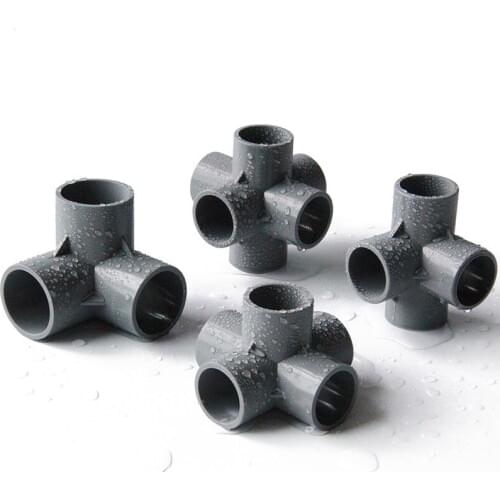 3/5Pcs I.D.20-50mm Stereoscopic PVC Connectors Garden Water Pipe Hose 90 Degree Tee Cross Connector Irrigation Tube Joints