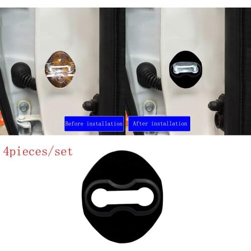 4 pcs Black Stainless Steel Car Door Lock Protective Buckle Cover case for Mitsubishi Outlander ASX