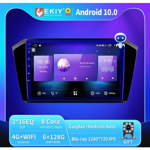 EKIY 6+128G 8 CORE Autoradio Android 10 For Volkswagen VW Passat b8 2015-2020 Car Radio Multimedia Blu-ray IPS Navi GPS no 2 din