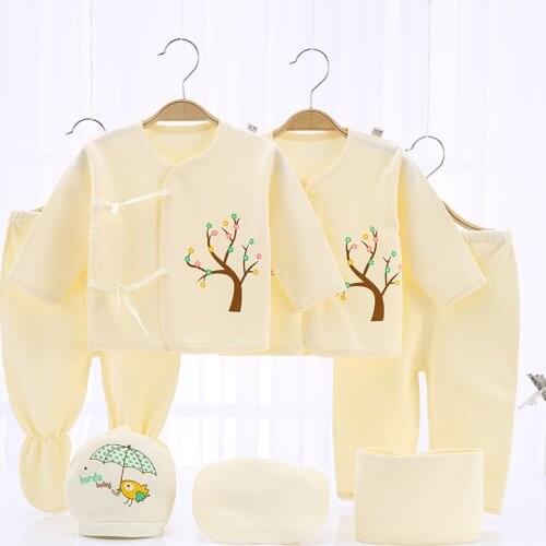 7pcs/set Newborn Baby Clothes Set Infant Clothing Cartoon Kids Newborn Girl Suits Size 0-3 Months Boys Cotton Sets