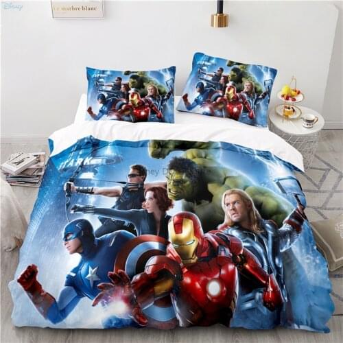 Iron Man Captain America Duvet Cover Set 2/3Pcs Avengers Alliance Bedding Set Bed Linen Set Pillowcase Twin Full Queen King Size