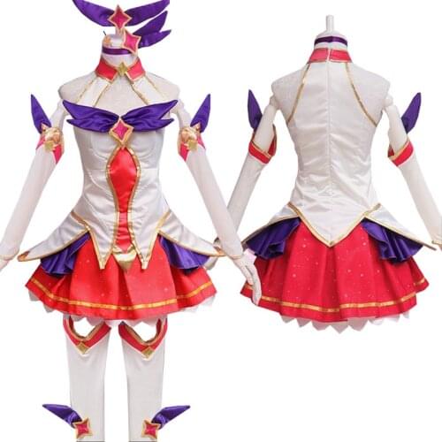 LOL Star Guardian Ahri Cosplay Costumes Magic Girl the Nine-Tailed Fox Cosplay Dress Full Set Wigs Anime Wholesale