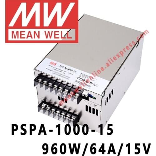 Mean Well PSPA-1000-15 meanwell 15VDC/64A/960W with PFC and Parallel Function Power Supply online store