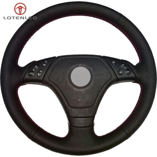 LQTENLEO Black Artificial Leather Hand Car Steering Wheel Cover for BMW 3 Series E36 1996-2000 E46 1998-2000 Z3 E36/7 1995-1999