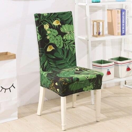 Flowers Print Removable Modern Chair Cover Stretch Dining Seat Cover Spandex Elastic Wedding Hotel Banquet Chair Covers Europe