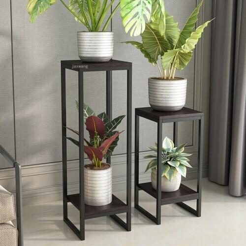 Nordic Wrought Iron Garden Floor Flower Shelf Bedroom Hotel Lobby Flower Pot Rack Simple Indoor Balcony Living Room Plant Stands