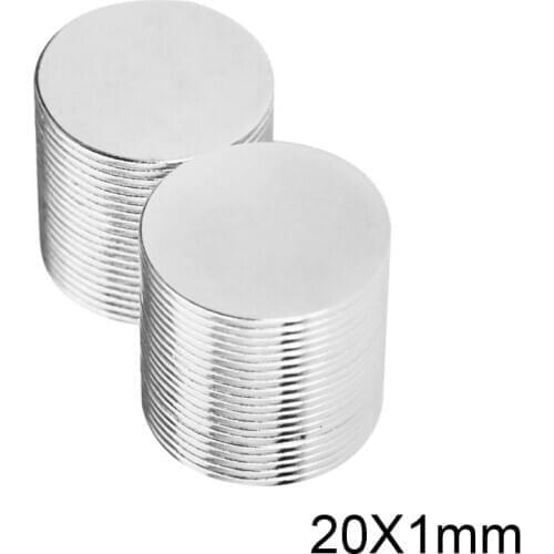 10/20/50/100/200pcs 20x1 Rare Earth Magnets 20x1mm Round Magnet 20mmx1mm Fridge Permanent Neodymium Magnet disc 20*1 mm
