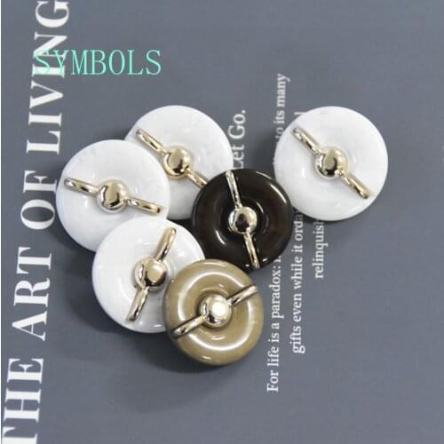 10pcs Resin button coat woolen windbreaker button multi - color double button resin plastic pattern buttons