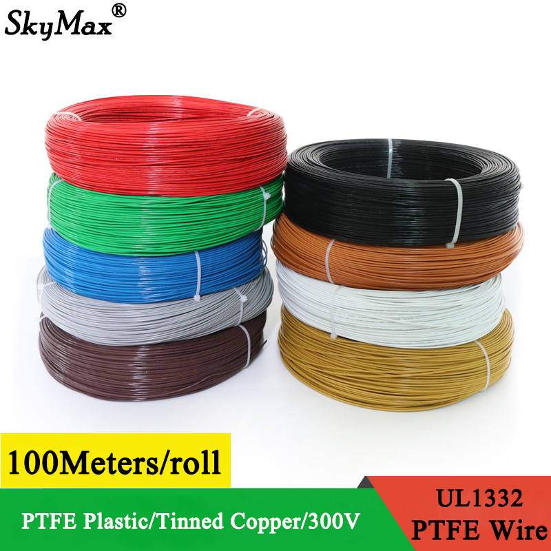10M UL1332 PTFE Wire 28/26/24/22/20/18/16/14/13/12AWG FEP Plastic Insulated High Temperature Electron Cable 300V