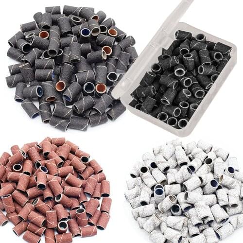 100 PCS SANDING BAND DRILL FILE 80" 120" 180" MACHINE BITS NAIL ART Salon School Toolsfree shippping