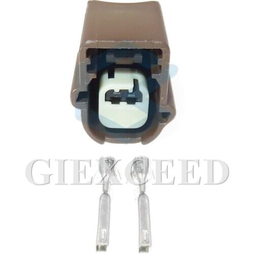 2 Sets 2 Pin Brown Auto Wire Harness Socket With Terminal 0.6 Series Car Electrical Wiring Female Connector