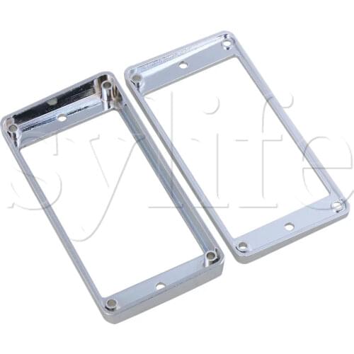 2pcs Guitar Bridge & Neck Curved Mounting Humbucker Pickup Rings Chrome