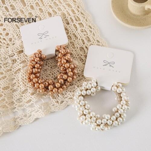 2pcs Full Pearl Stretch Hair Ties Thick Solid Decorative High Elasticity Ponytail Holder Headwear for Girls Women Ladies SL