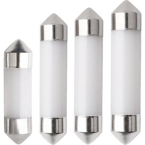 20pcs Ceramics Festoon COB 31mm 36mm 39mm 41mm C5W Car LED Reading Light Auto License Plate Dome Lamp Bulb White DC 12V