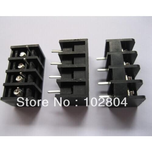 200 Pcs 4way/pin Pitch 6.35mm Barrier Type Black Color Screw Terminal Block Connector DC29B HIGH Quality HOT Sale
