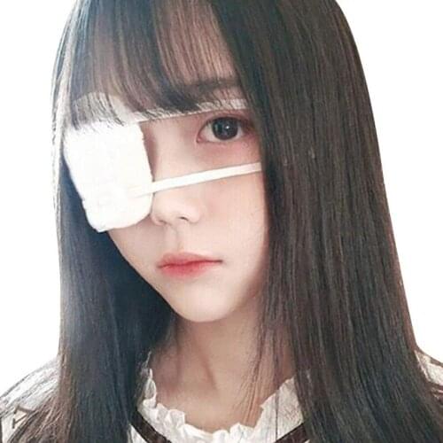 10pcs Eye Mask Cotton Props Anime Cosplay Halloween Costume Role Play Sponge Filled Monocular Eye Patch Adjustable White