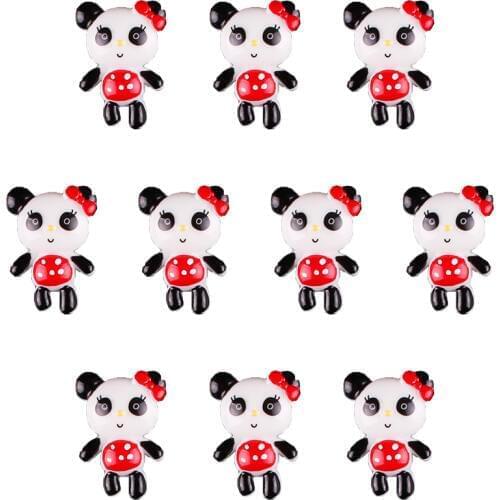 50pcs Panda Girl 3D Flatback Resin Scrapbooking Hair Bow Center Crafts Embellishment Flatback Charms Cabachons