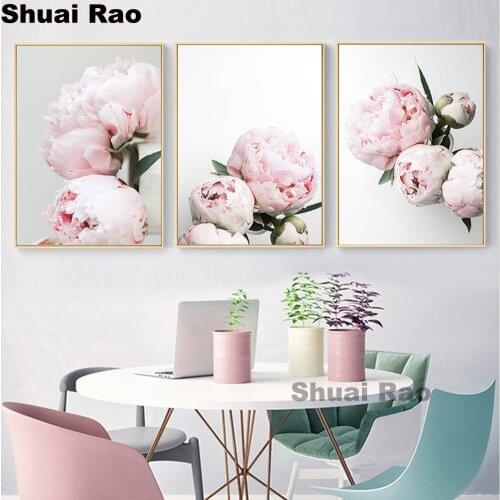 5d diy 3 pcs diamond painting"Peony Flowers"Patterns Nordic Blush Floral Botanical Cross Stitch Full Round embroidery wall decor