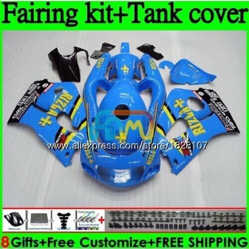 +Tank For SUZUKI GSXR600 GSXR 750 600 SRAD GSXR750 92BS.92 GSXR-600 96 97 98 99 00 1996 1997 1998 RIZLA blue 1999 2000 Fairing
