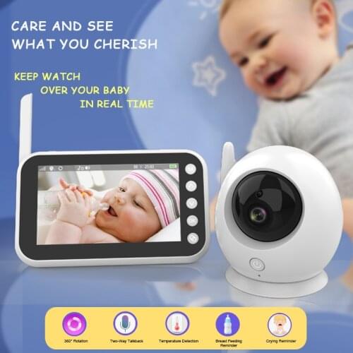 Video Baby Monitor 2.4G Wireless with 4.3-inch Two-way Audio Call Night Vision Surveillance Security Camera Baby Sitter Feeding