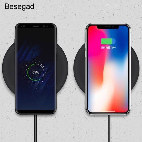 Besegad Fast QI Wireless Charger Charging Stand Station Holder for iPhone 8 Plus X 10 Samsung S6 7 8 9 Nokia Lumia 830 920 1020