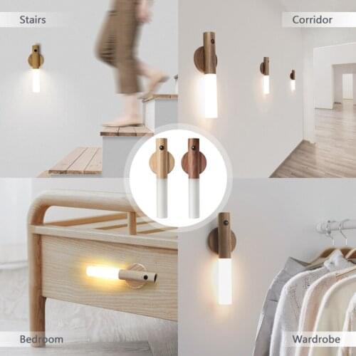 Sensor Night Light Wireless LED Night Light USB Rechargeable Night Lamp For Kitchen Cabinet Wardrobe Lamp Staircase Backlight