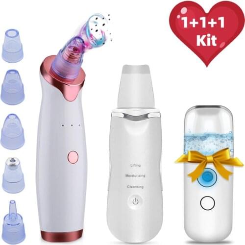 Electric Vacuum Blackhead Blemish Remover Ultrasonic Exfoliator Face Scrubber Pore Acne Cleaning Face Peeling Skin Care Machine