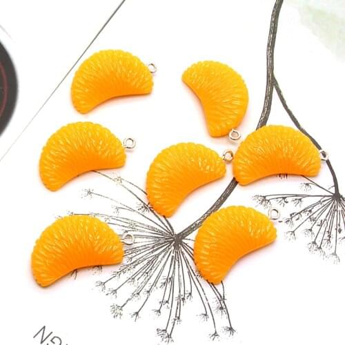 6pcs 3d Simulation Orange Petals Earring Charms Diy Funny Food Phone Keychains Necklace Pendants Accessory Cute Jewelry Make