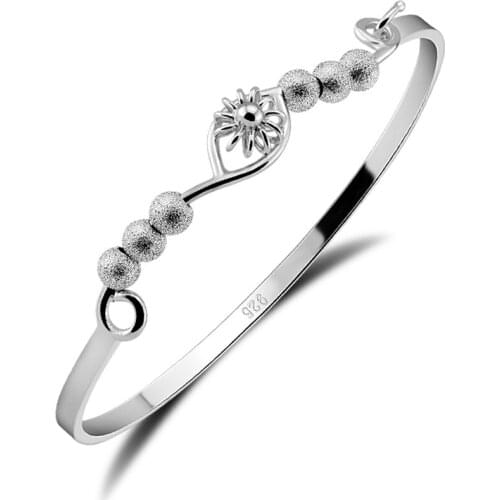 Fashion Woman Beaded Scrub Bracelet Girl Elegant Sweet Romantic 925 Silver Party Jewelry Birthday Gift Wholesale drop shipping