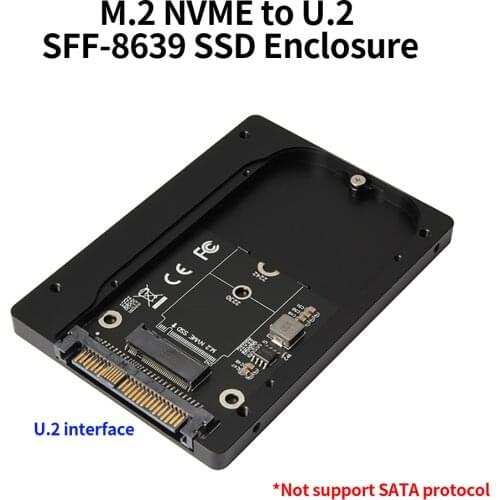 SSD Enclosure M.2 NVME to U.2 SFF-8639 Solid State Drive Case Aluminum Alloy SSD Enclosure Easy Installation SSD Enclosure