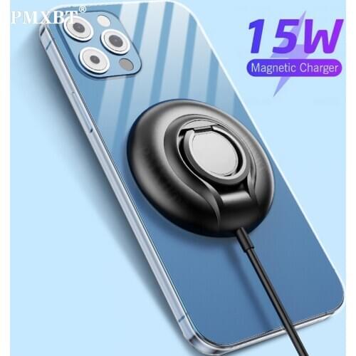 Magnetic Adsorption Wireless Charger With Holder Mag For Safe iPhone 12 Pro Max QI Induction Fast Charging Mobile Phone Mount